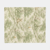 Neutraler Bunny-Bär-Picknick-Blumengarten (1) Fleecedecke (Vorderseite (Horizontal))