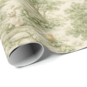 Neutraler Bunny-Bär-Picknick-Blumengarten (1) Geschenkpapier (Rolleneckpunkt)