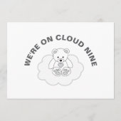 Neutraler Cloud Nine Baby Shower Teddy Bär Hinweiskarte (Rückseite)