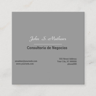 Neutraler Contemporary Grey Professional Quadratische Visitenkarte