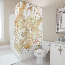 Neutraler, cremiger Beige Duschvorhang Liner