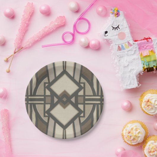 Neutraler Deko-Panel I Pappteller (Party)