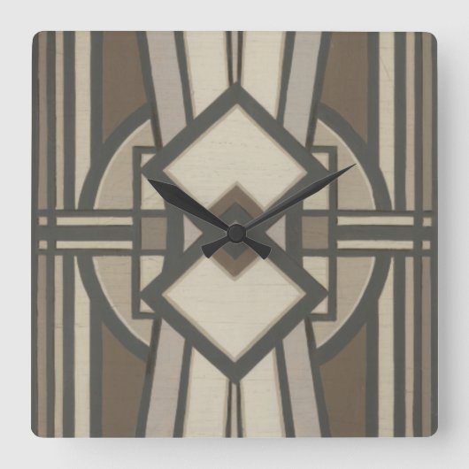 Neutraler Deko-Panel I Quadratische Wanduhr (Vorderseite)