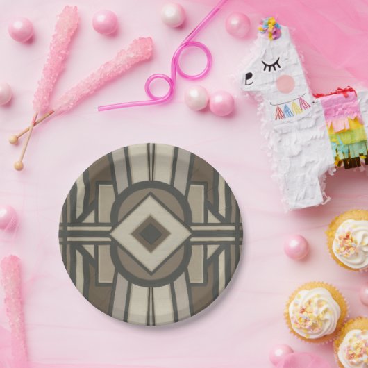 Neutraler Deko-Panel II Pappteller (Party)