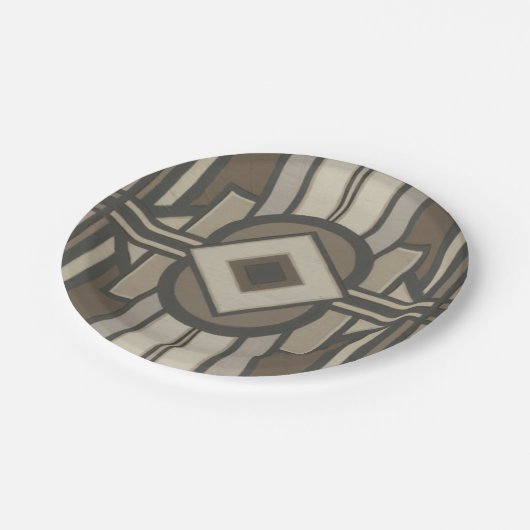 Neutraler Deko-Panel II Pappteller (Schrägansicht)