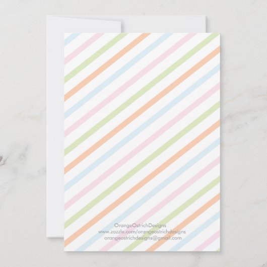 Neutraler Elefant| Einladung zur Kinderdusche (Rückseite)