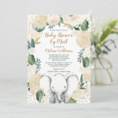 Neutraler Elephant-Babydusche nach Geschlecht Einladung (Stehend Vorderseite)