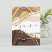 Neutraler Erdreich-Agate-Junggeselinnen-Abschied Einladung (Stehend Vorderseite)