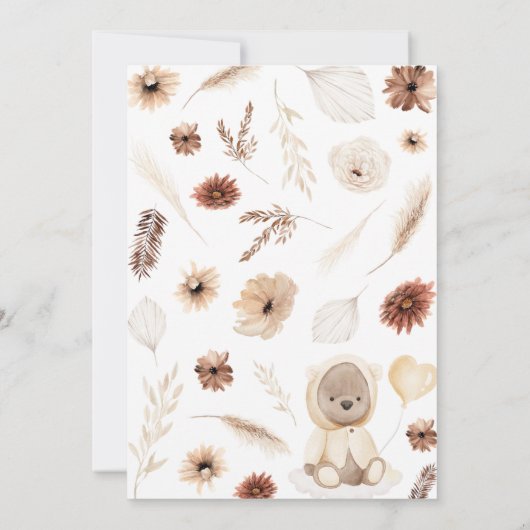 Neutraler Fall Bärendusche Einladung (Rückseite)