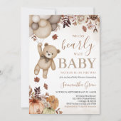 Neutraler Fall Bärendusche Einladung (Vorderseite)