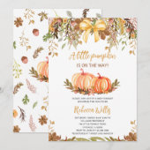 Neutraler Fall Pumpkin Baby Shower Einladung (Vorne/Hinten)