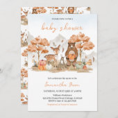Neutraler Fall-Woodland-Babydusche Einladung (Vorne/Hinten)