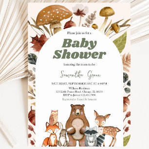 Neutraler Fall-Woodland-Babydusche Einladung
