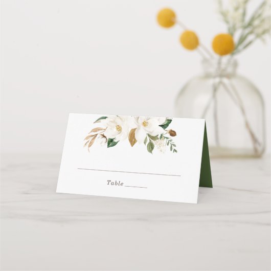 Neutraler Flora-Magnolienspülung Elegante Platzkar Platzkarte (Vorderseite)