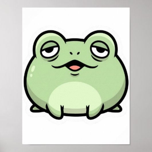 Neutraler Froschposter Minimalistischer Süßer Fros Poster (Vorne)