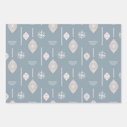 Neutraler Gaumen von Bauble- und Weihnachtssteinen Geschenkpapier Set (Vorderseite 2)