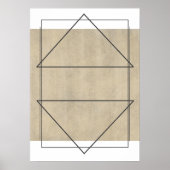 Neutraler geometrischer Abstrakter Limoner Wash Poster (Vorne)