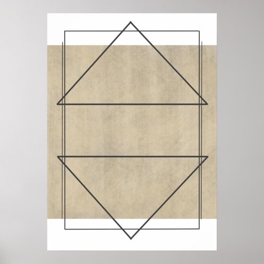 Neutraler geometrischer Abstrakter Limoner Wash Poster (Vorne)