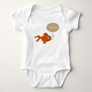 Neutraler Goldfisch personalisiert Baby Strampler