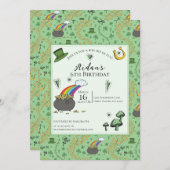 Neutraler Grüner St Patricks Day Kindergeburtstag Einladung (Vorne/Hinten)