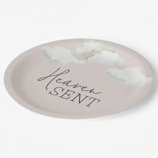 Neutraler Himmelsgeschlechtsverkehr Pappteller (Schrägansicht)