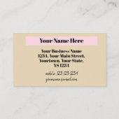 Neutraler Hochzeitsplaner der Mode Bride Visitenkarte (Rückseite)