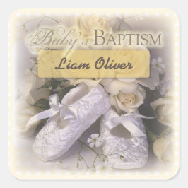 Neutraler, individualisierbarer Name des Babys, Li Quadratischer Aufkleber