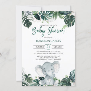 Neutraler Junge Elephant Babydusche Einladung