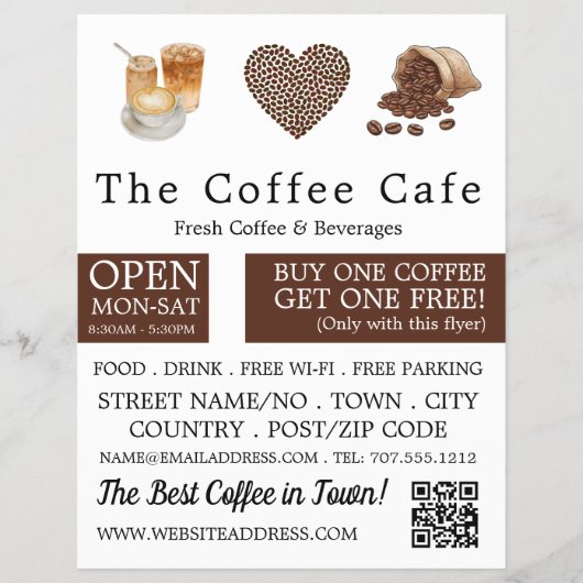 Neutraler Kaffeeshop-Flyer Flyer (Vorne)