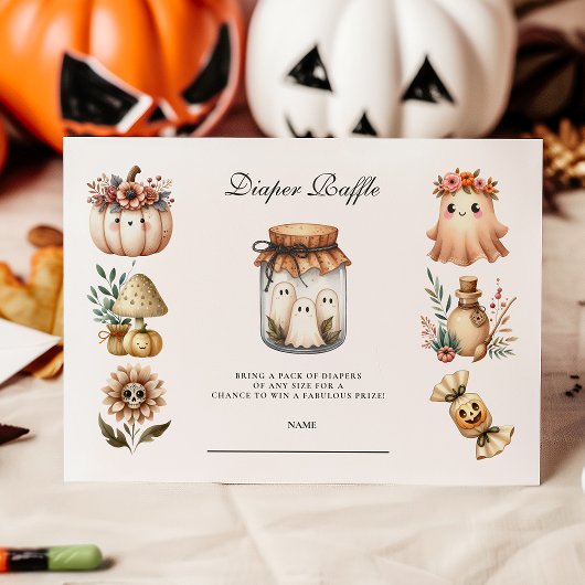 Neutraler Kern Halloween Diapper Raffle Begleitkarte