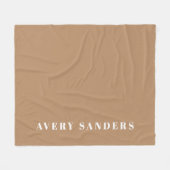 Neutraler Khaki einfacher moderner Personalisierte Fleecedecke (Vorderseite (Horizontal))