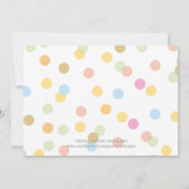 Neutraler Konfetti| Einladungen zur Kinderdusche (Rückseite)