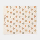 Neutraler Kürbis Boho Beige Halloween Herbst Name Fleecedecke (Vorderseite (Horizontal))