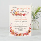 Neutraler Kürbisfall Herbstdusche Einladung (Stehend Vorderseite)