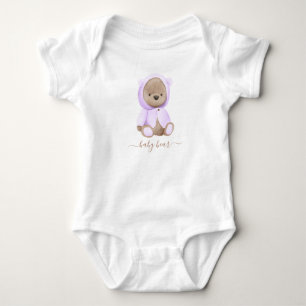 Neutraler Lavender Teddy Bear Baby Bear Strampler