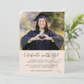 Neutraler Minimalistischer Foto-Abschluss Einladung (Stehend Vorderseite)