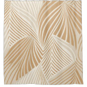 Neutraler Minimalistischer Großleaf-Boho-Duschvorh Duschvorhang (Vorderseite)