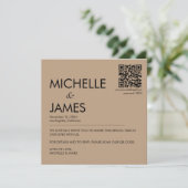 Neutraler Minimalistischer QR-Code Einladung zur H (Stehend Vorderseite)