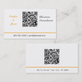 Neutraler Minimalistischer QR-Code Visitenkarte (Vorne/Hinten)