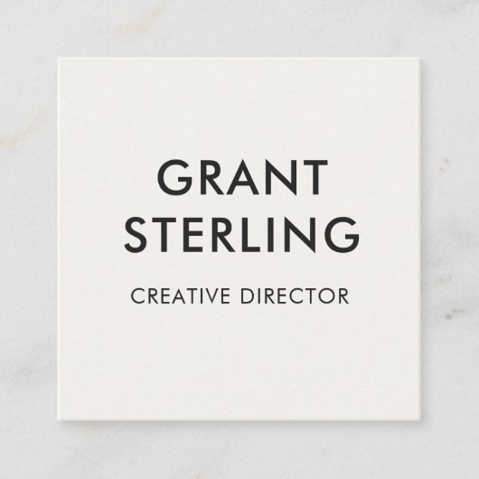 Neutraler moderner Minimal-Typografie-QR-Code Quadratische Visitenkarte (Vorderseite)