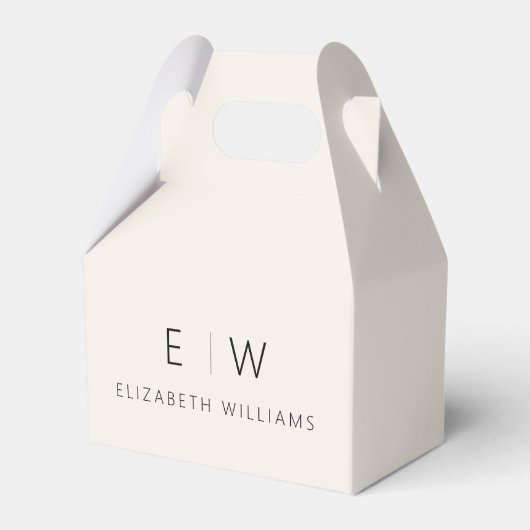 Neutraler, moderner Minimalistischer Monogrammname Geschenkschachtel (Vorderseite)