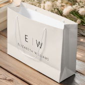 Neutraler, moderner Minimalistischer Monogrammname Große Geschenktüte