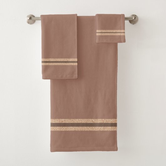 neutraler Moscha-Mousse-Streifen Badhandtuch Set (Insitu)