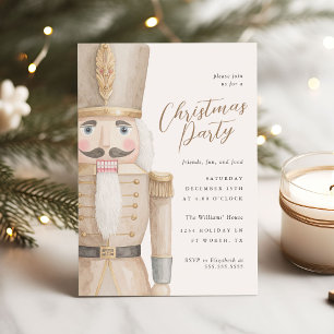 Neutraler Nussknacker Elegante Weihnachtsfeier Einladung