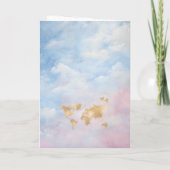 Neutraler Pass World Map Kinderdusche Einladung (Rückseite)