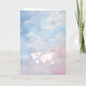 Neutraler Pass World Map Kinderdusche Einladung (Rückseite)