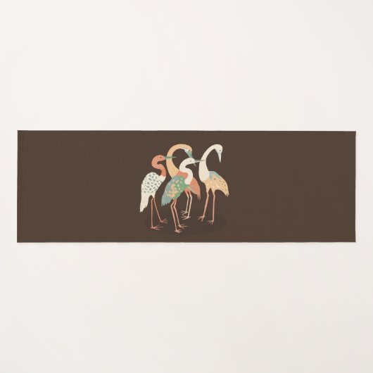 neutraler Pop Art Cranes Solid Brown Side Yogamatte (Vorderseite (Horizontal))