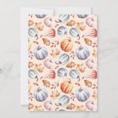 Neutraler Pumpkin Fall Rustikale Babydusche Einladung (Rückseite)