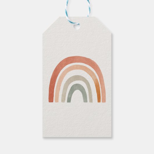 Neutraler Regenbogen Danke Babydusche Geschenkanhänger (Rückseite)