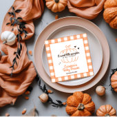 Neutraler Retro Pumpkin auf dem Weg Baby Duschpapi Serviette